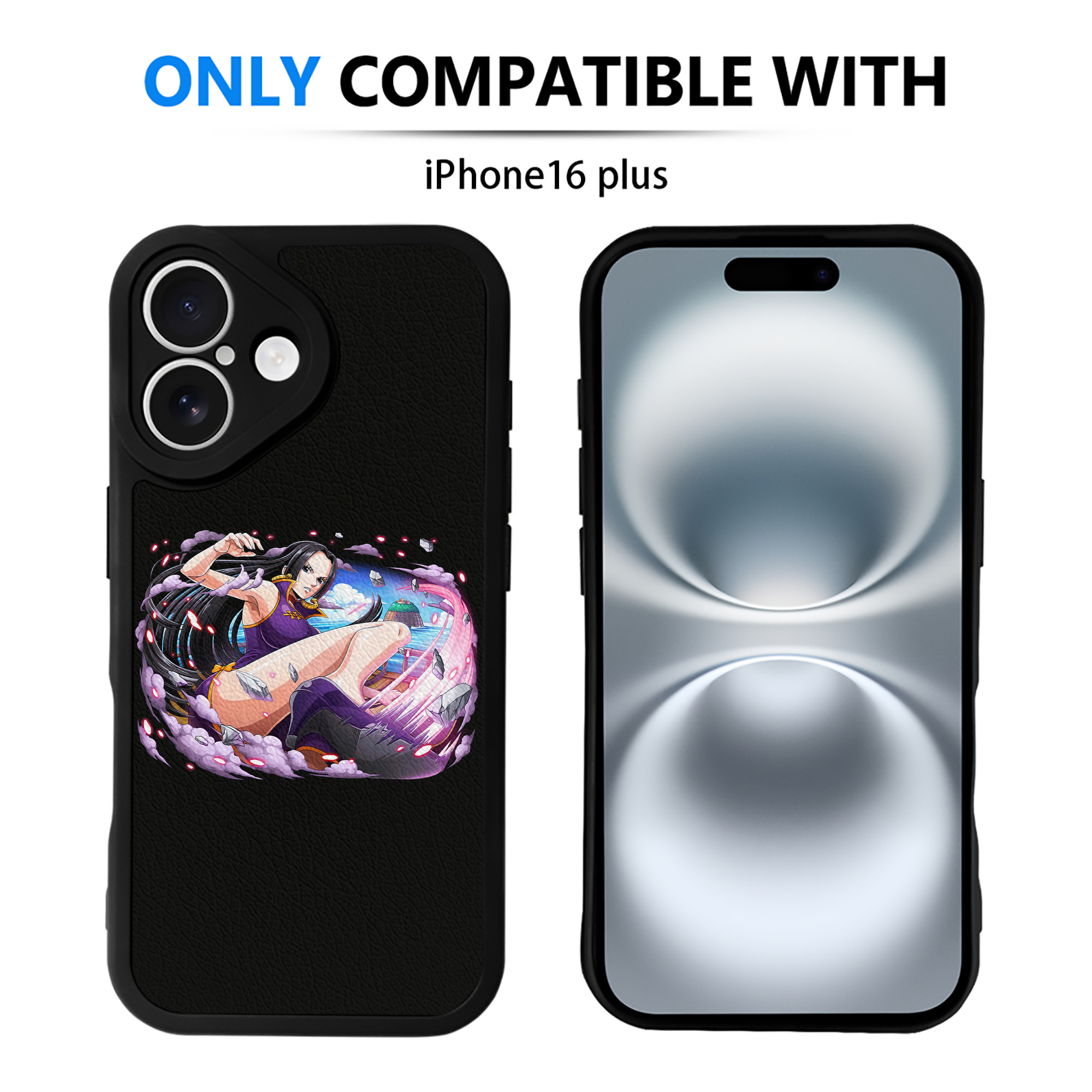 （画像用） ワンピース ボア・ハンコック ONE PIECE Boa·Hancock 【iPhone 16シリーズ対応】シリコンスマホケース（レザー調） 材質：シリコン